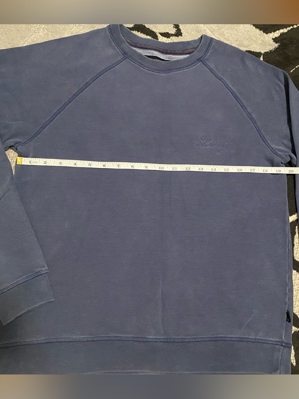 Lucky Brand Men’s Fleece Logo Raglan Crew Sweatshirt Size Small - Picture 9 of 9